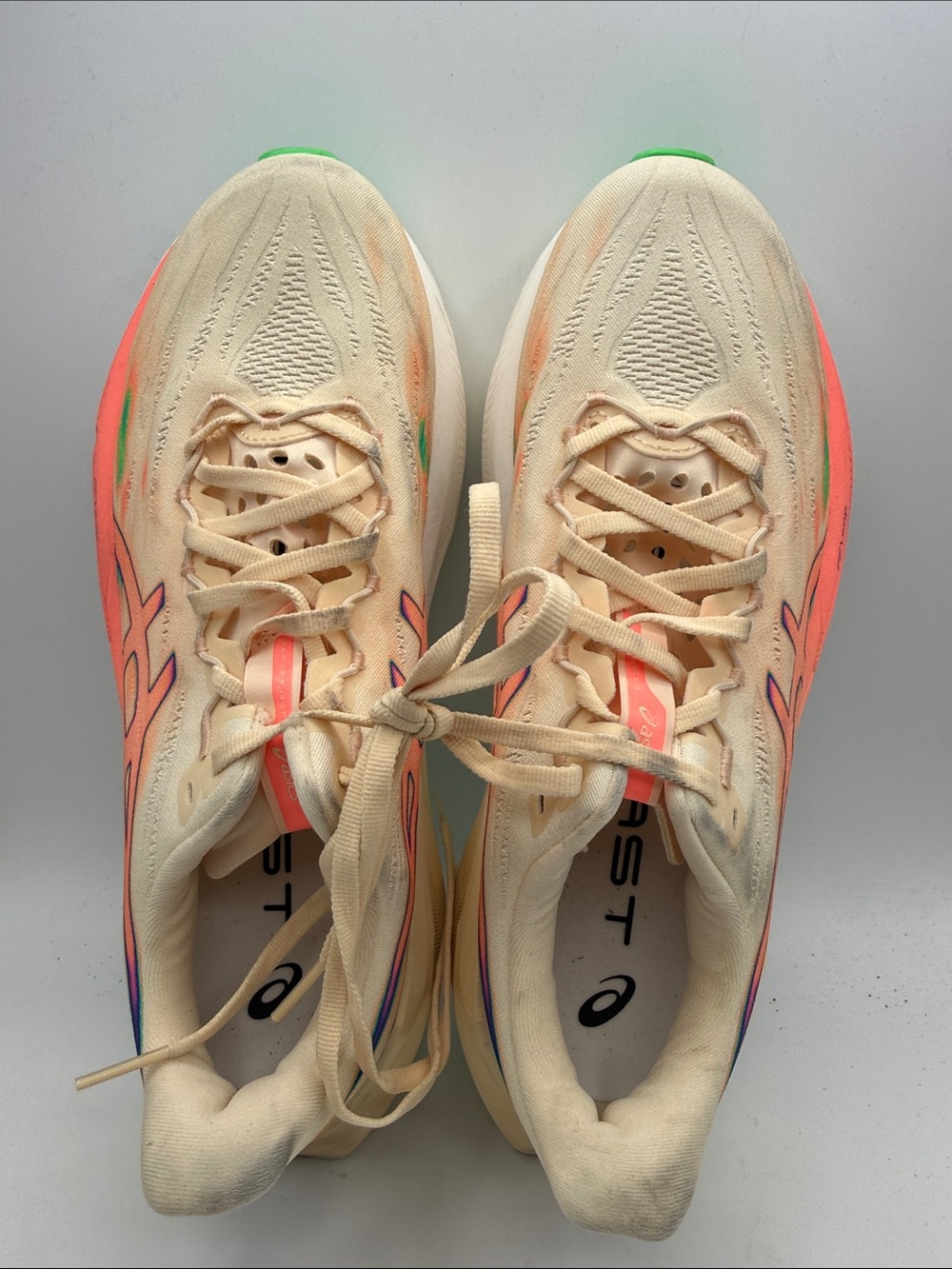 Asics Super Blast 3 men’s 7 approx women’s  8.5 - Peach/ Coral and Rainbow S1 - Picture 4 of 6